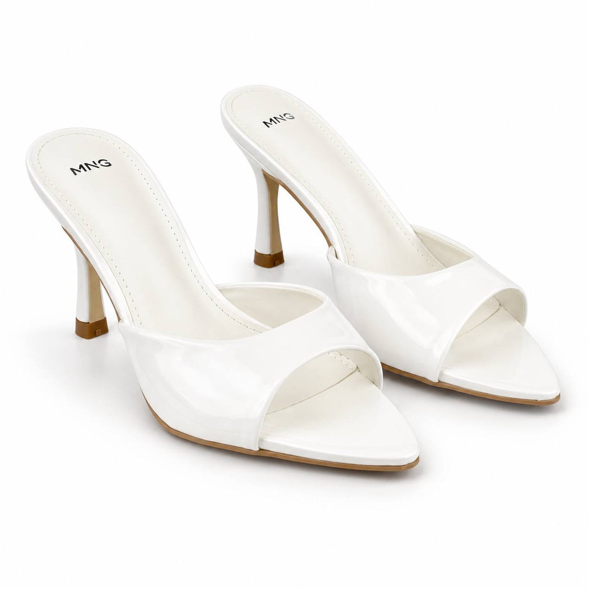MNG Glossy Heeled Mules 1