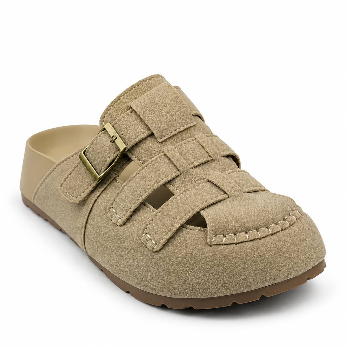 Suede Buckle Clog Sandal | GZ527