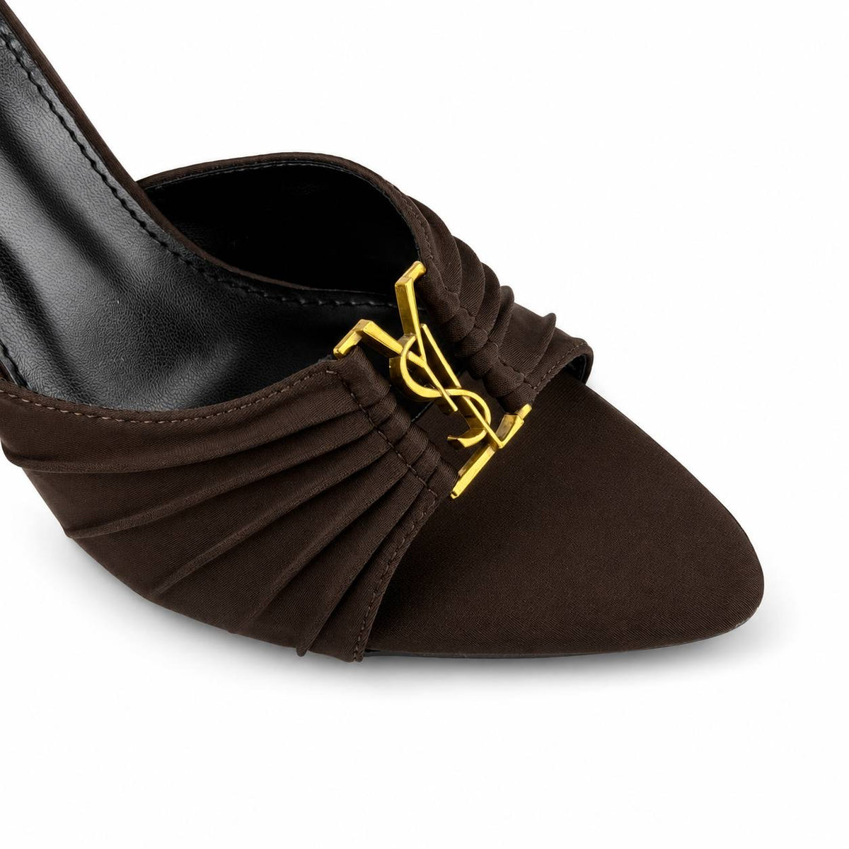 Saint Laurent YSL-Style Draped Mule Heels 7