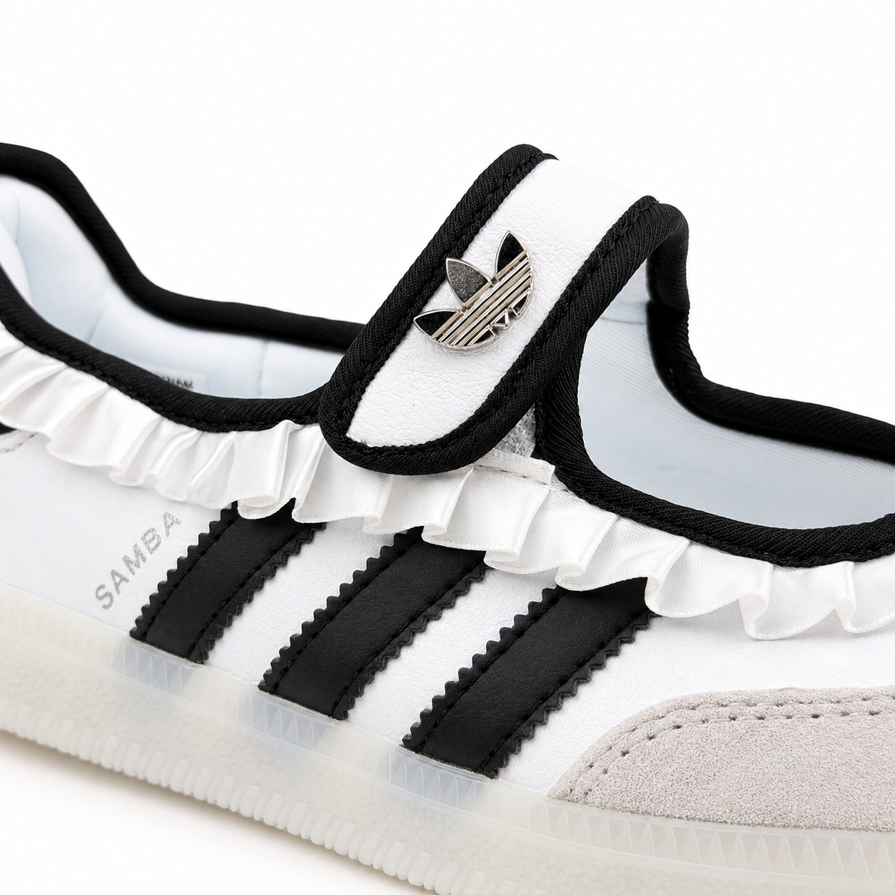 Samba Ruffle Mary Jane Black & White