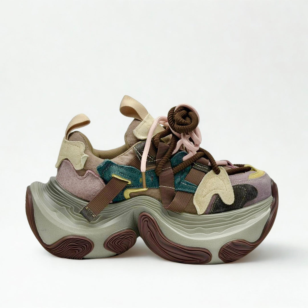 Wave Orbit Chunky Sneakers – Earth Tone Edition