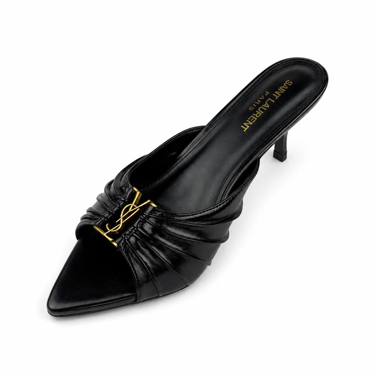 Saint Laurent YSL-Style Patent Mule Heels 5