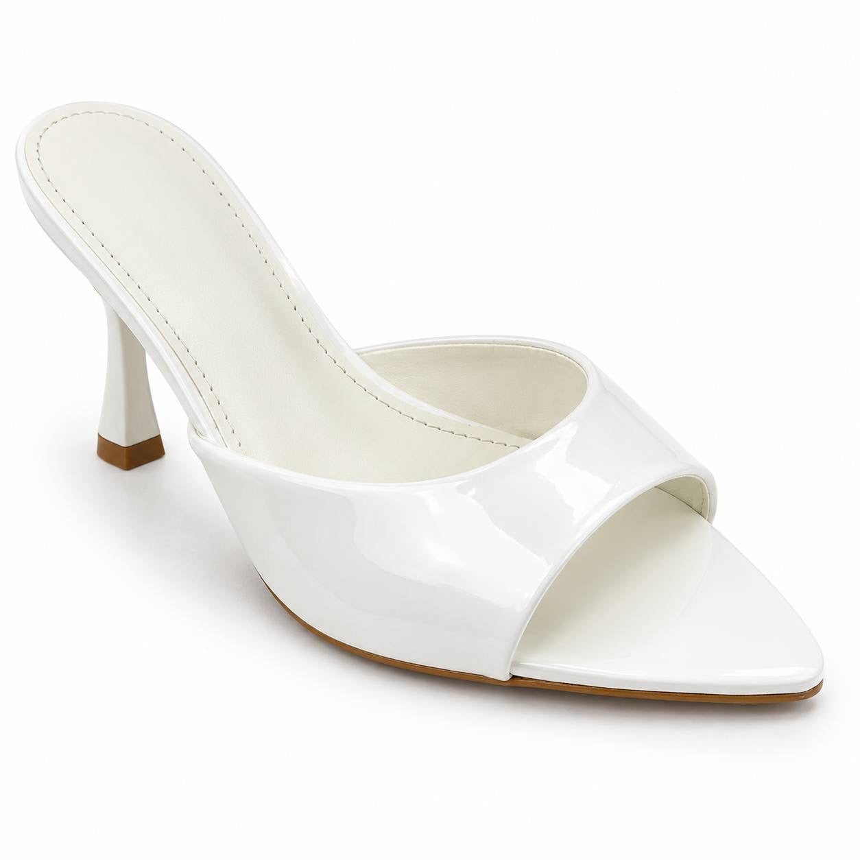 MNG Glossy Heeled Mules 1