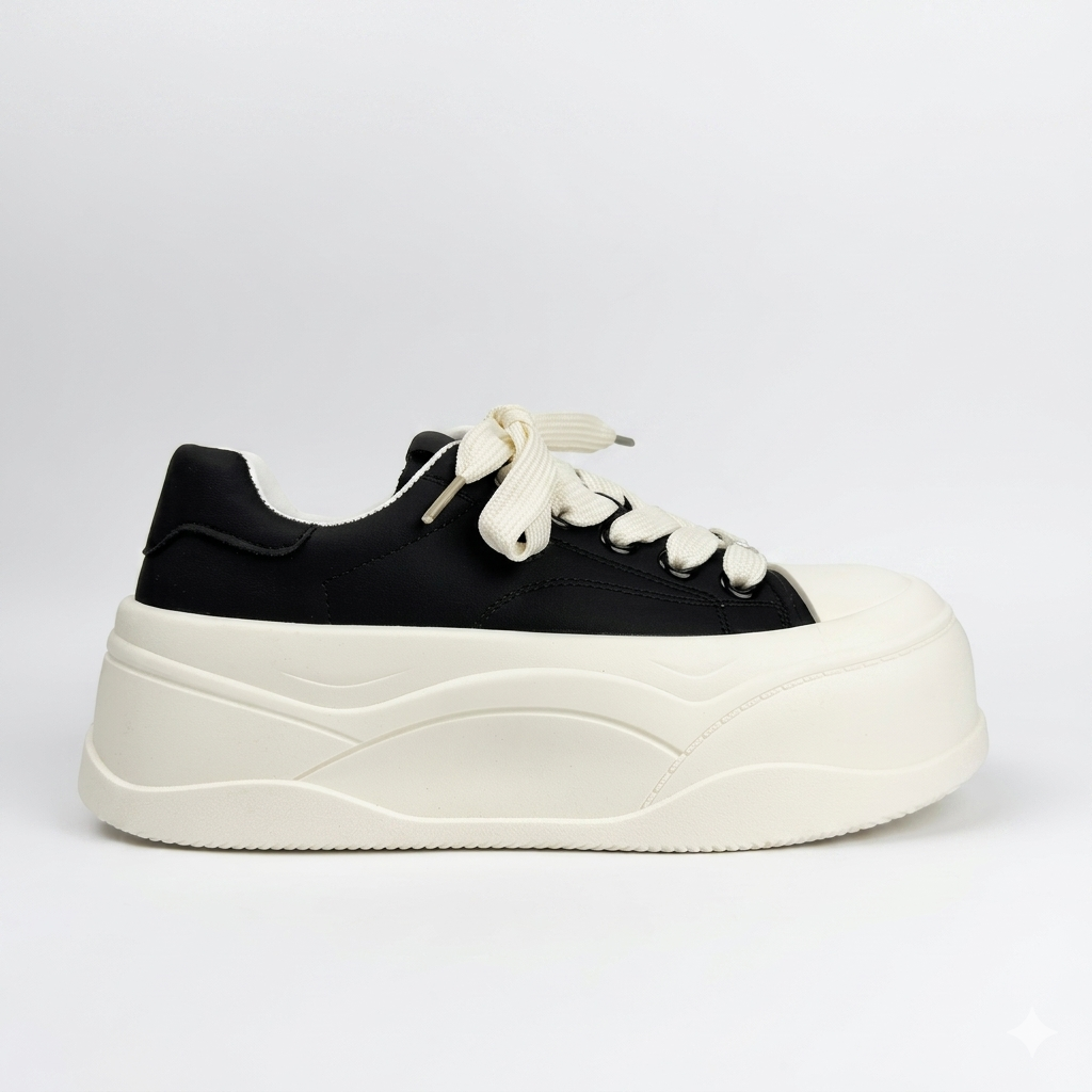 MonoLift Platform Black & Cream Sneaker