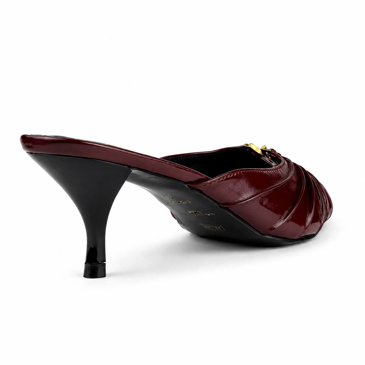 Saint Laurent YSL-Style Patent Mule Heels 6