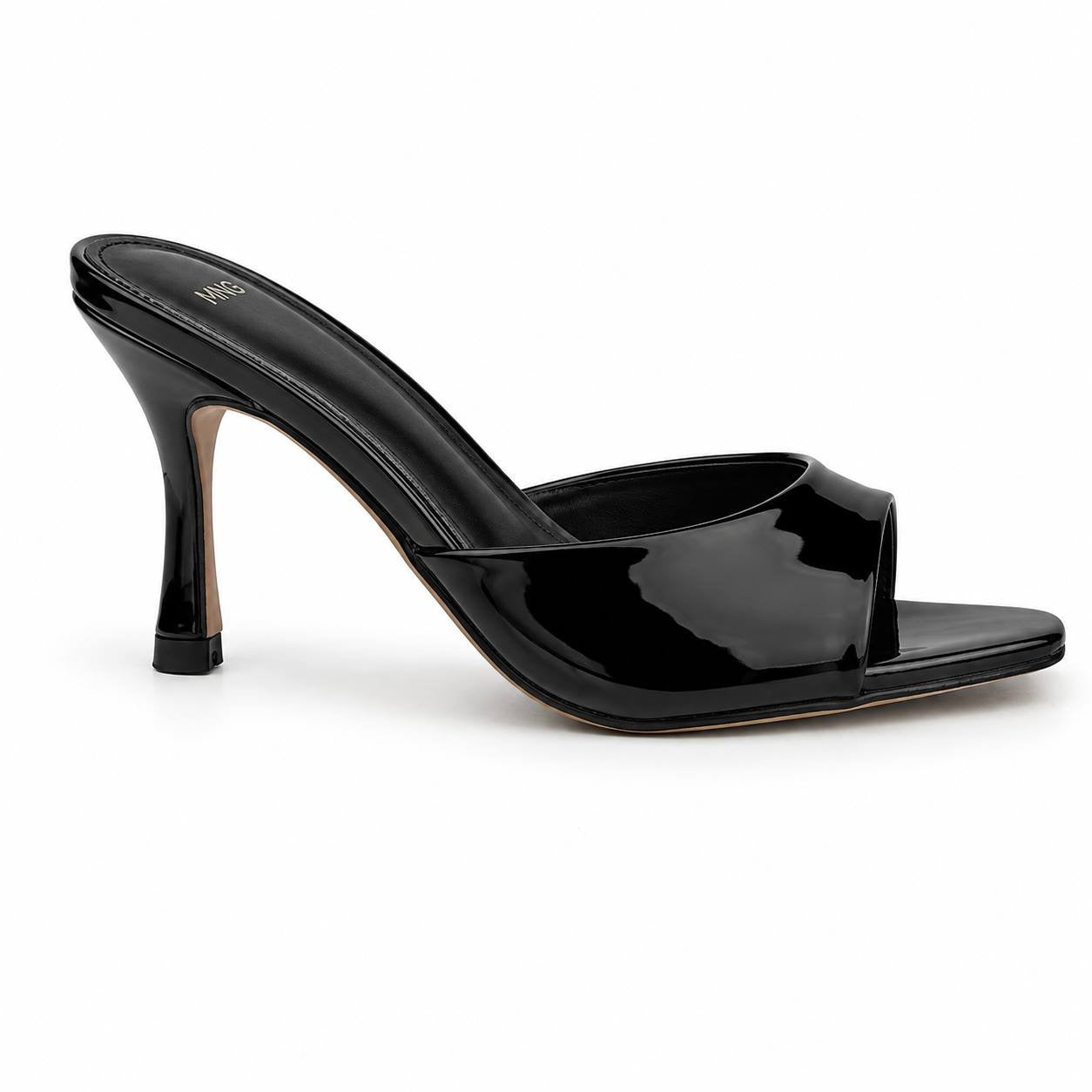 MNG Glossy Heeled Mules 1