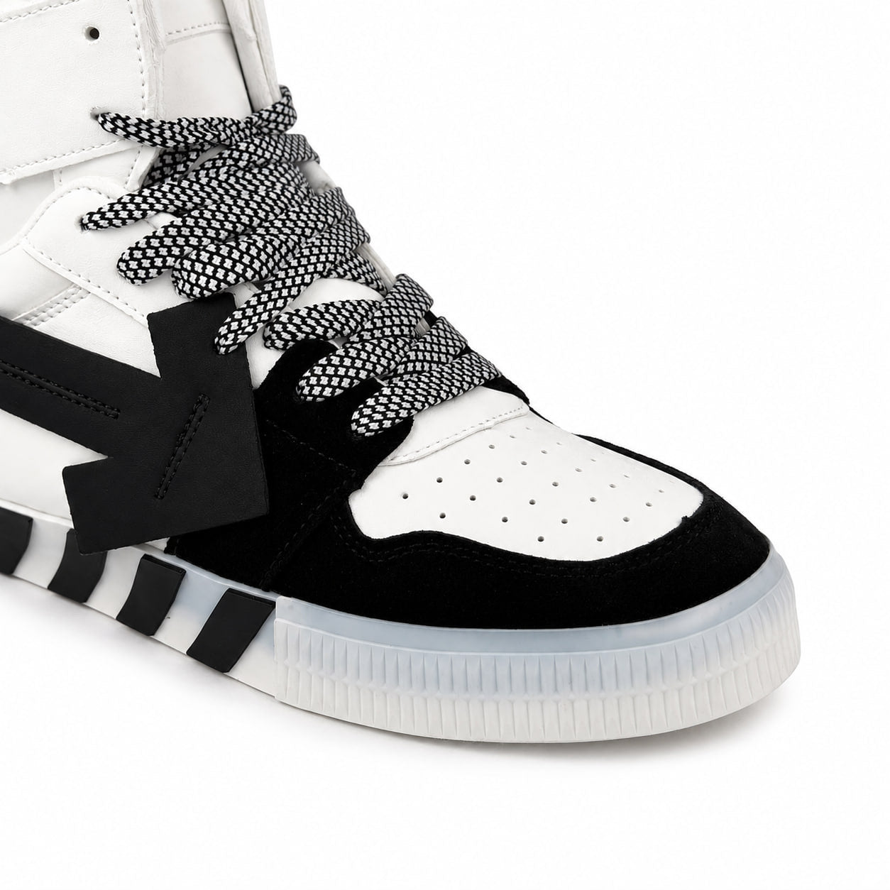Off-White Vulcanized High-Top Sneakers – White & Black