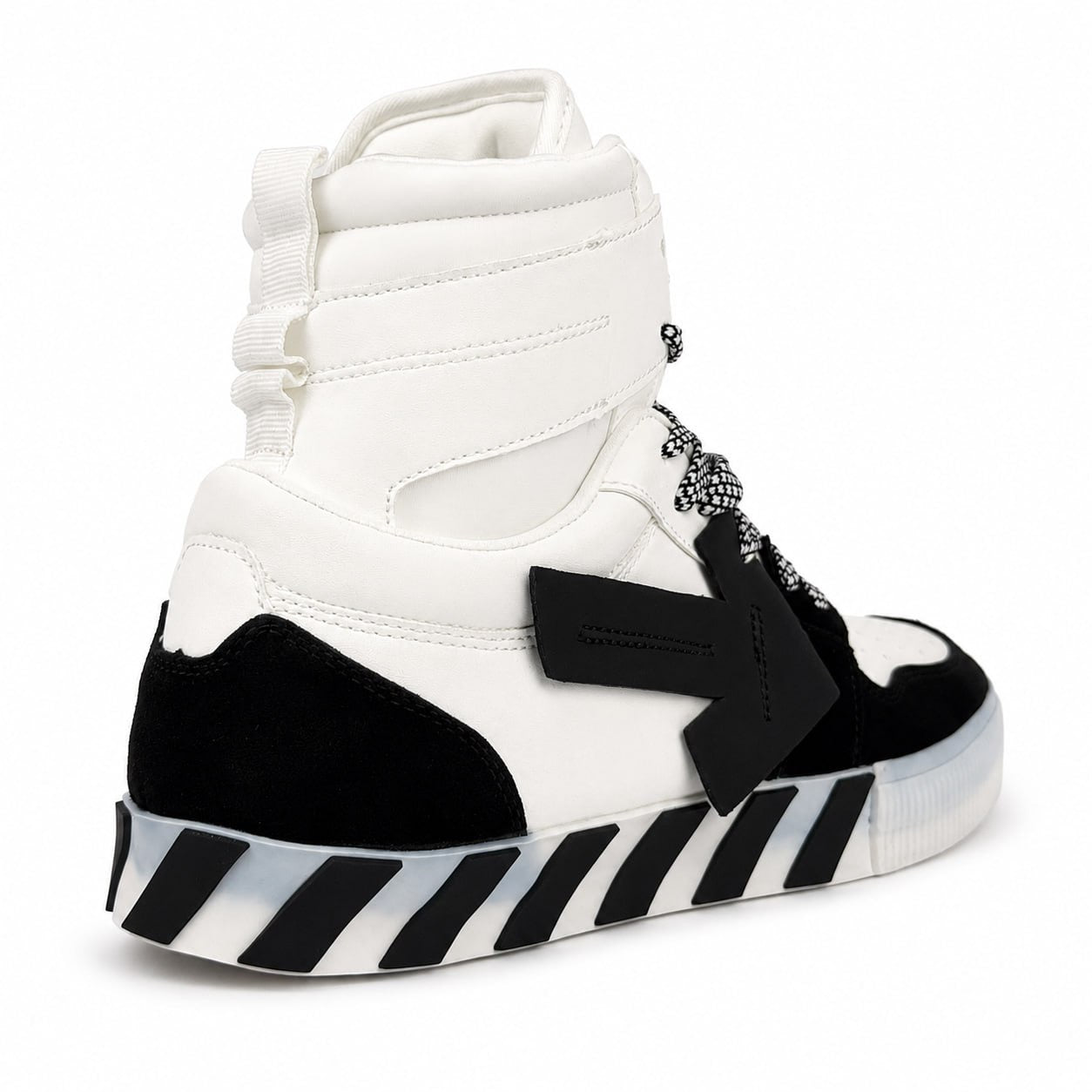 Off-White Vulcanized High-Top Sneakers – White & Black
