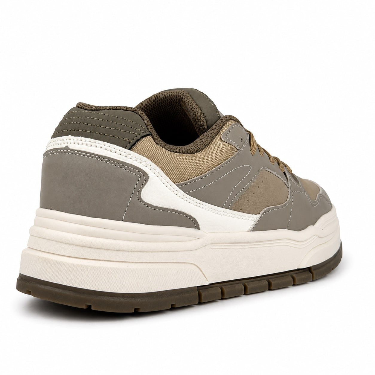 Bershka Contrast Panel Chunky Sneakers – Beige & White