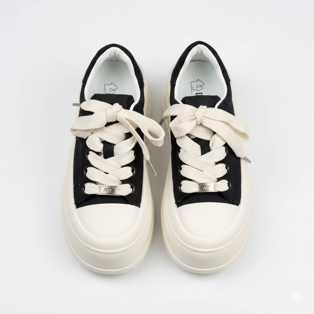 MonoLift Platform Black & Cream Sneaker