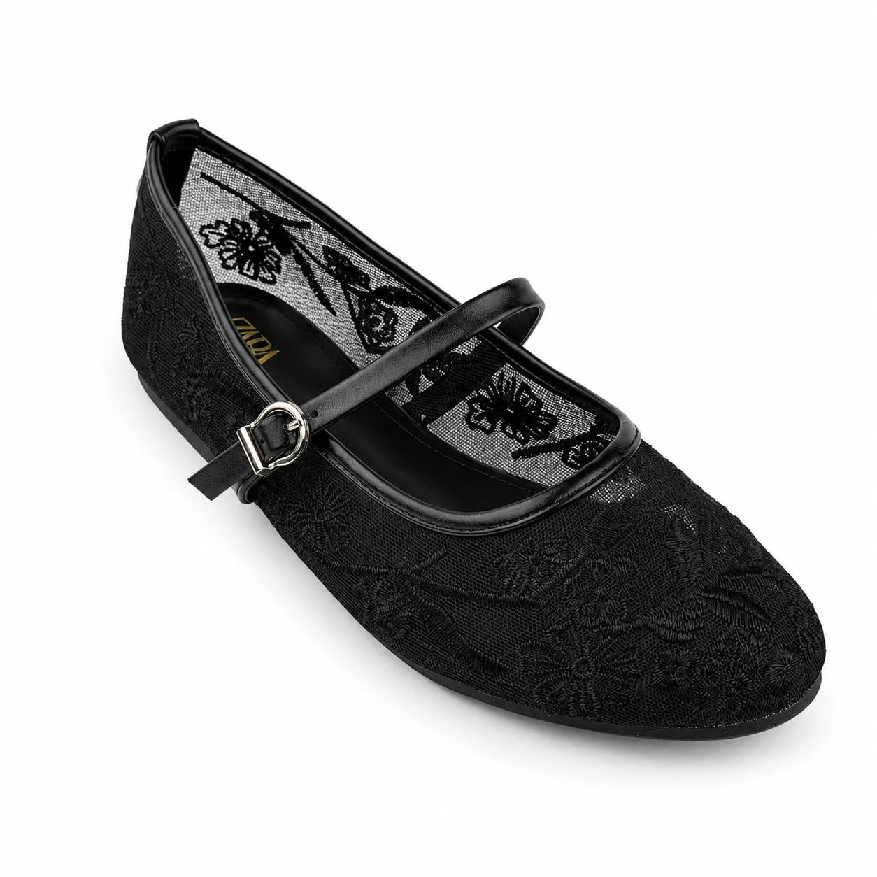 Zara Floral Lace Mary Jane Ballet Flatsً46 47 48