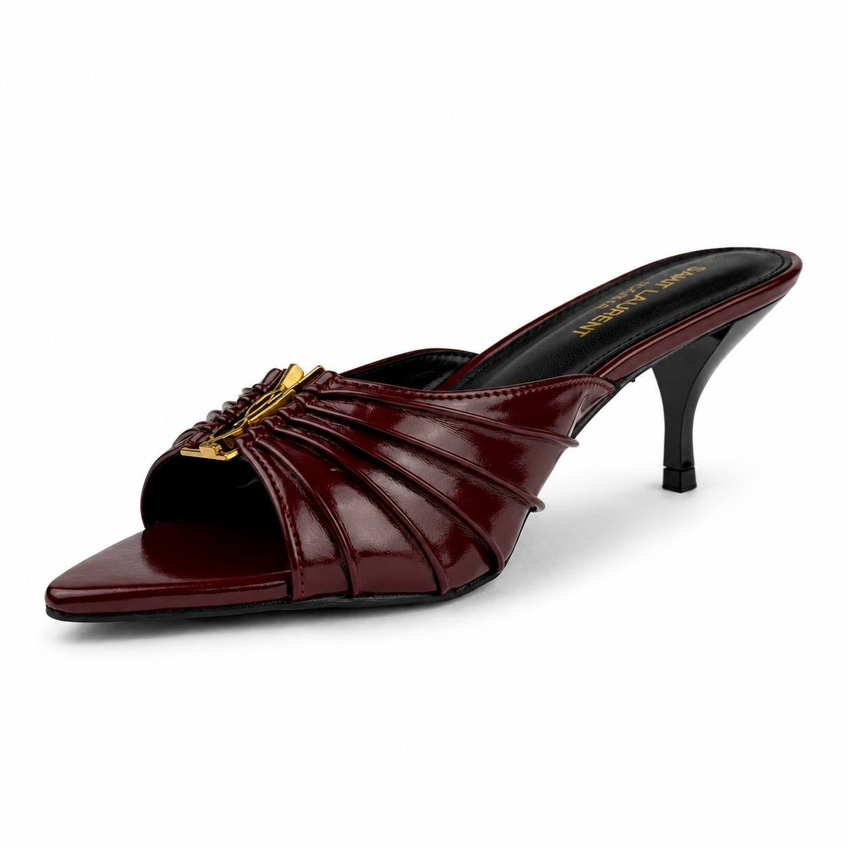 Saint Laurent YSL-Style Patent Mule Heels 6