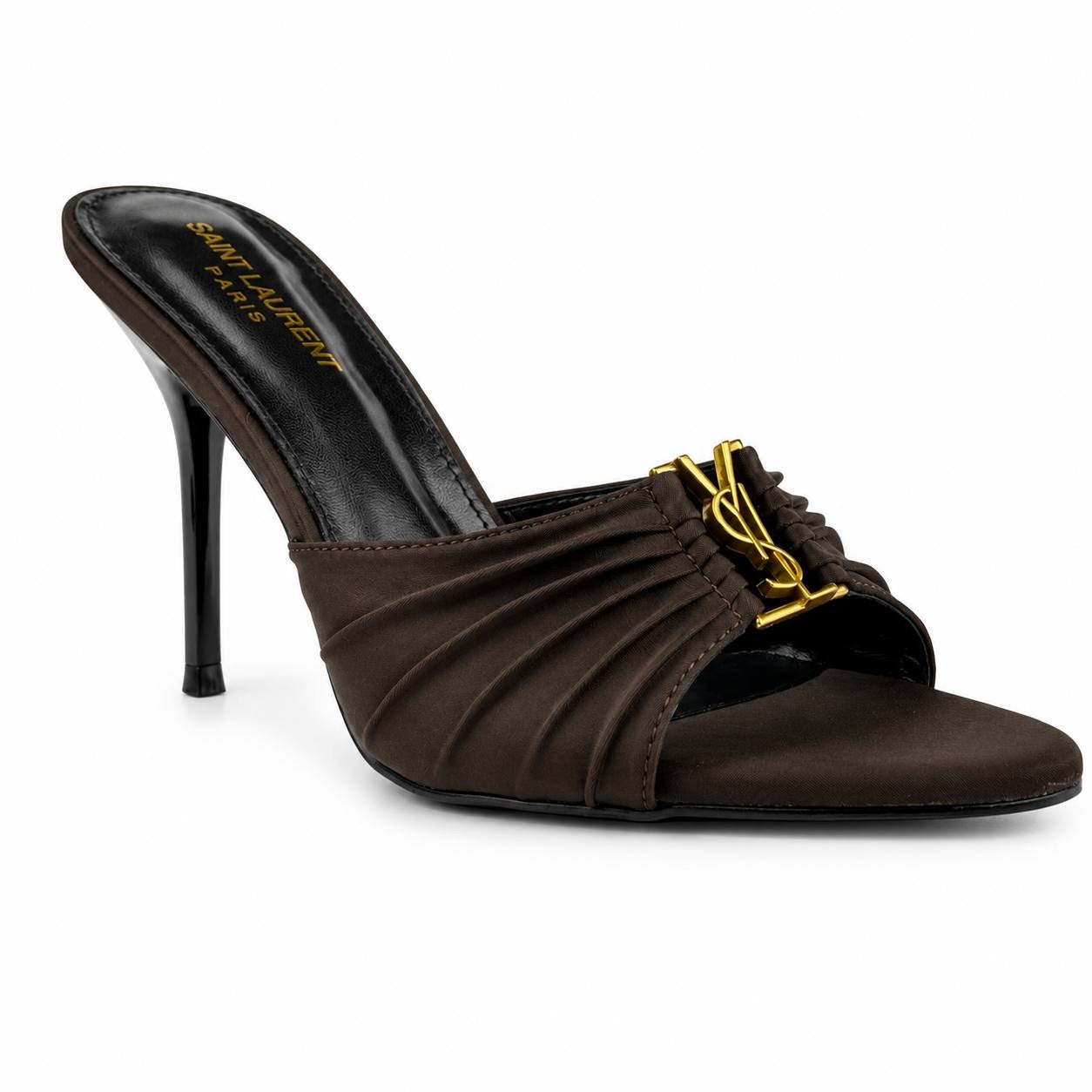 Saint Laurent YSL-Style Draped Mule Heels 7