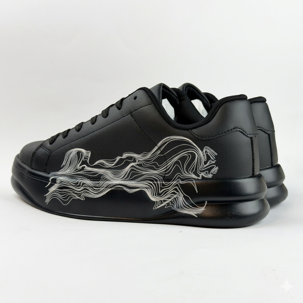 ZARA Contrast Line Art Sneakers