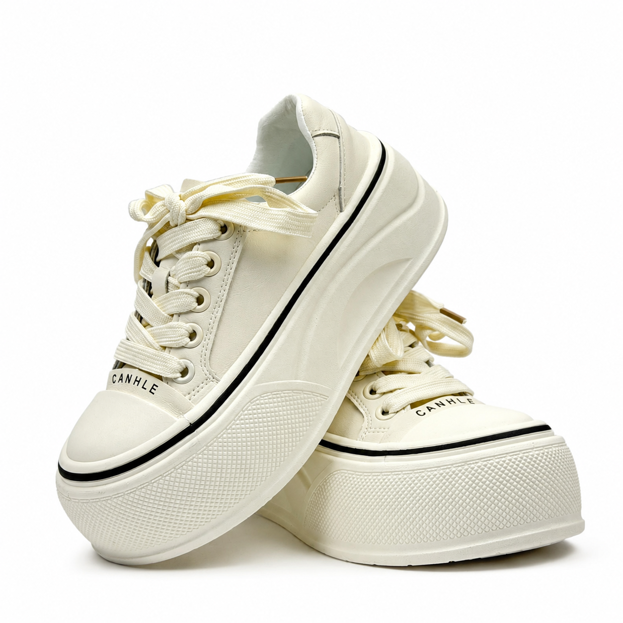 Canale Platform Chunky Sneaker – Black & White