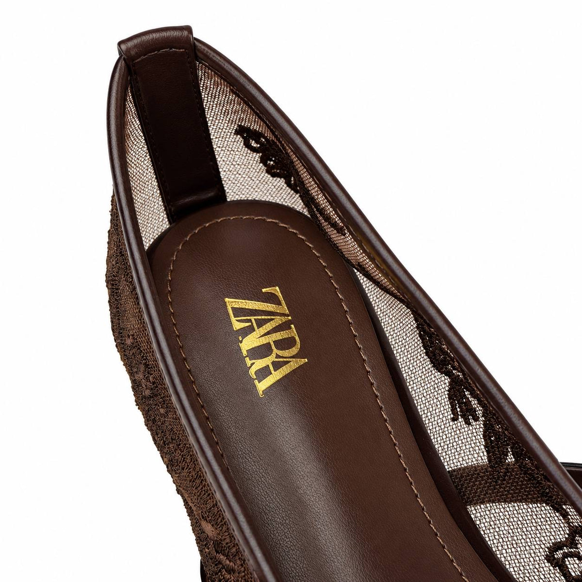 Zara Floral Lace Mary Jane Ballet Flatsً46 47 48