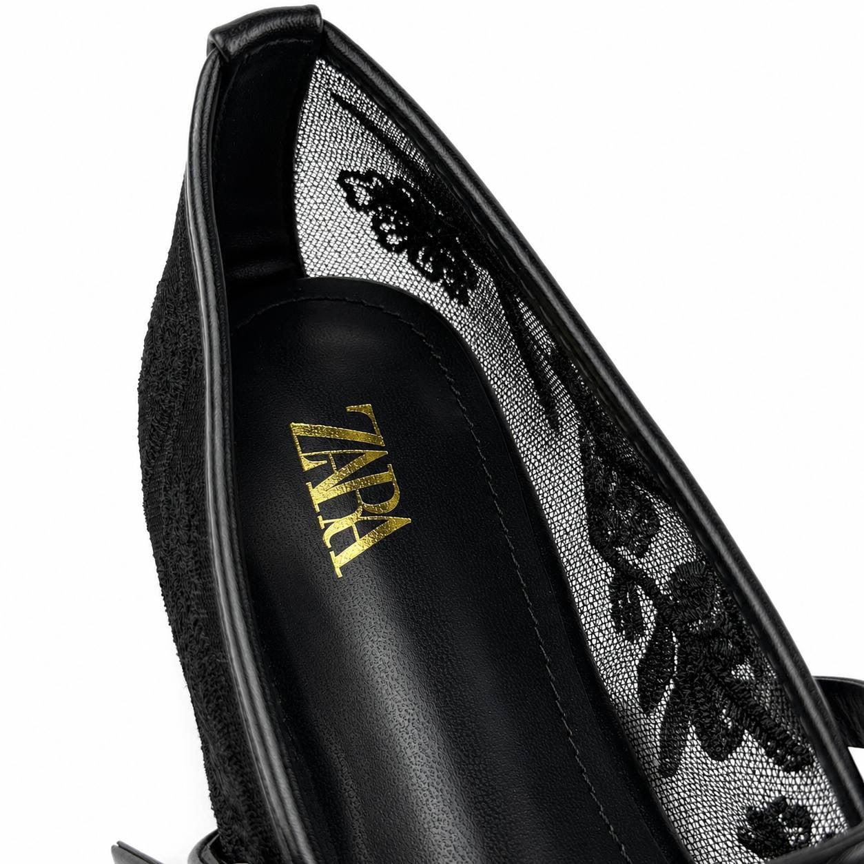 Zara Floral Lace Mary Jane Ballet Flatsً46 47 48
