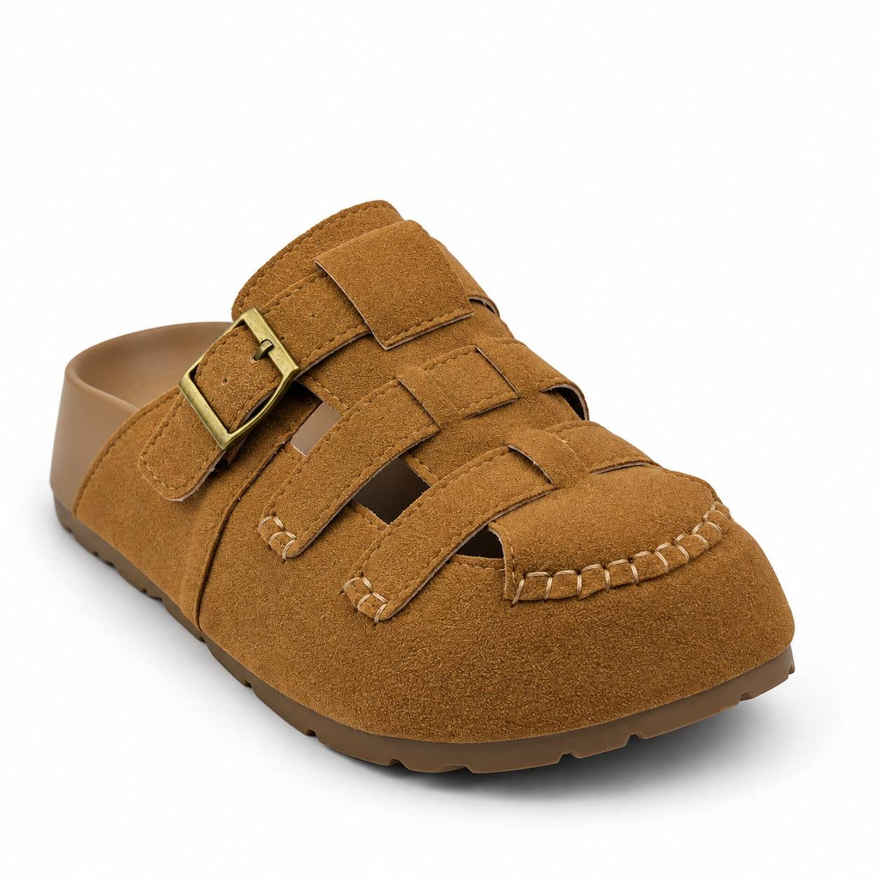 Suede Buckle Clog Sandal |gz 527