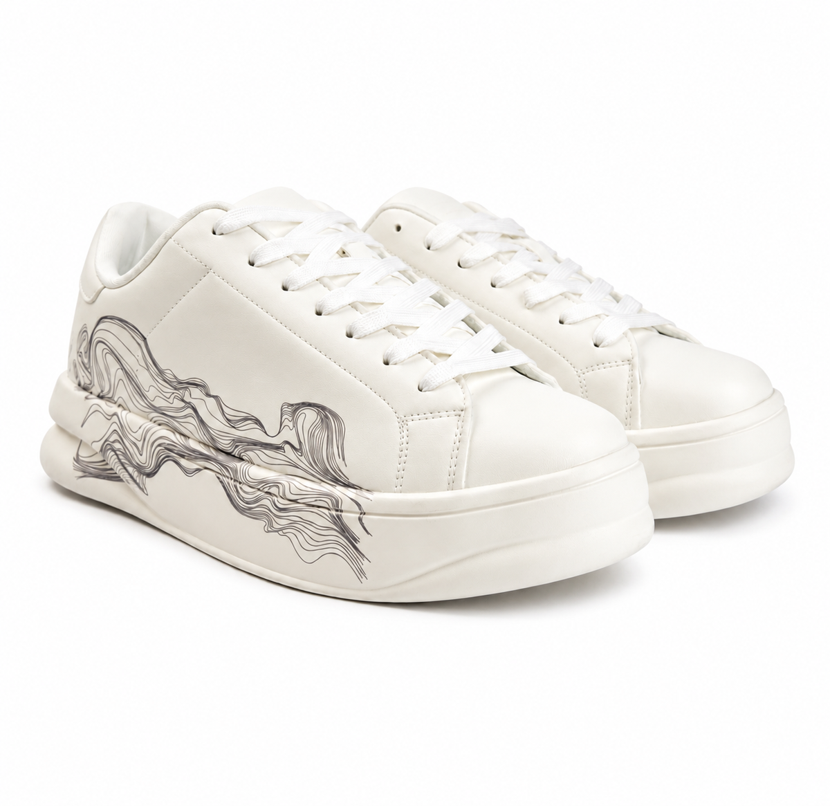 ZARA Contrast Line Art Sneakers