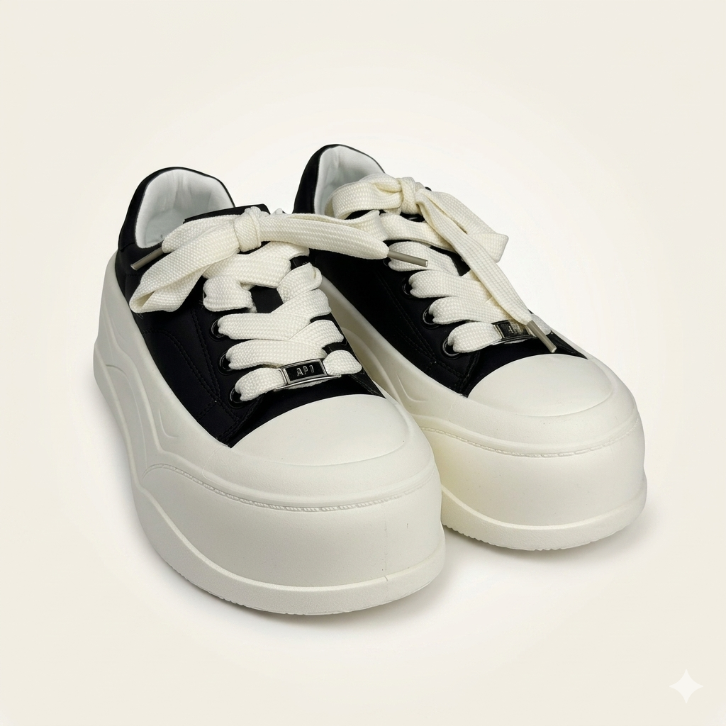MonoLift Platform Black & Cream Sneaker