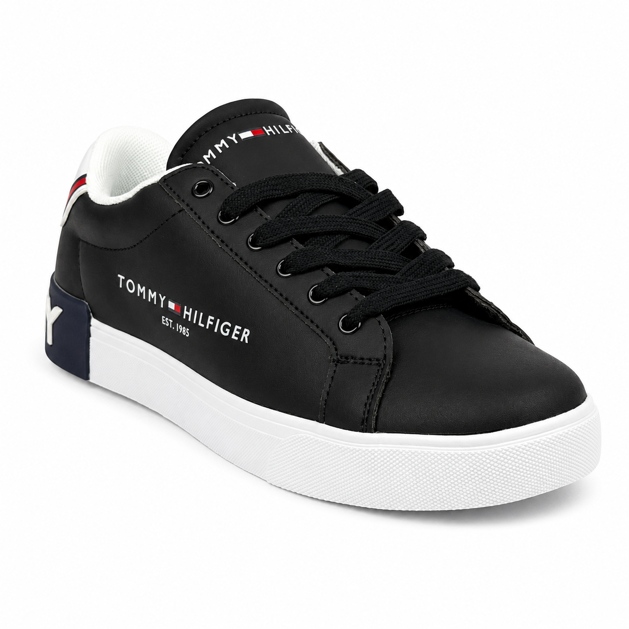 Tommy Hilfiger Essential Side Logo Sneaker – Black/White