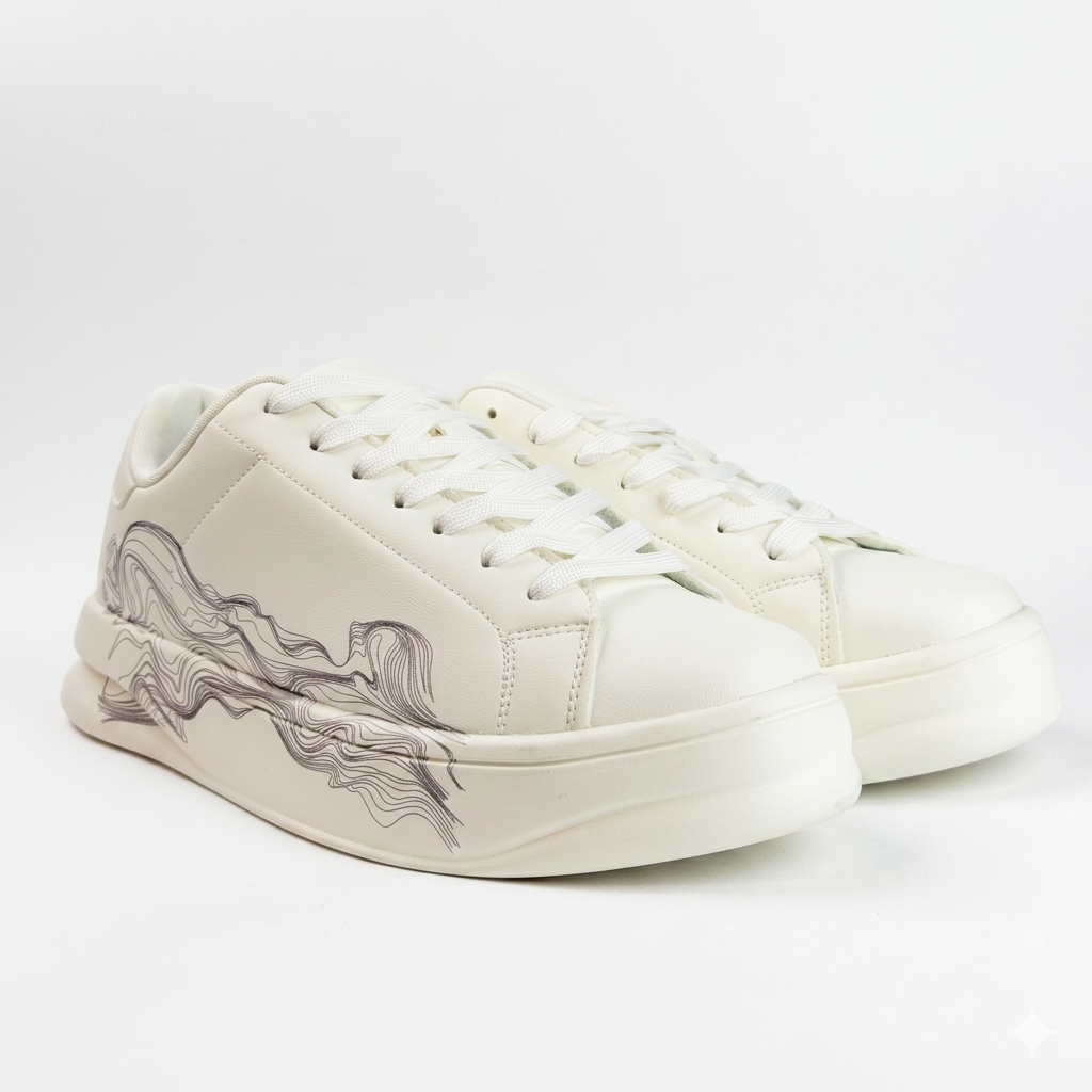 ZARA Contrast Line Art Sneakers