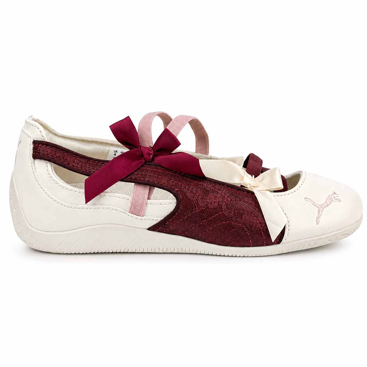 Puma Ballet Bow Flats - Burgundy & Cream