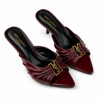 Saint Laurent YSL-Style Patent Mule Heels 6