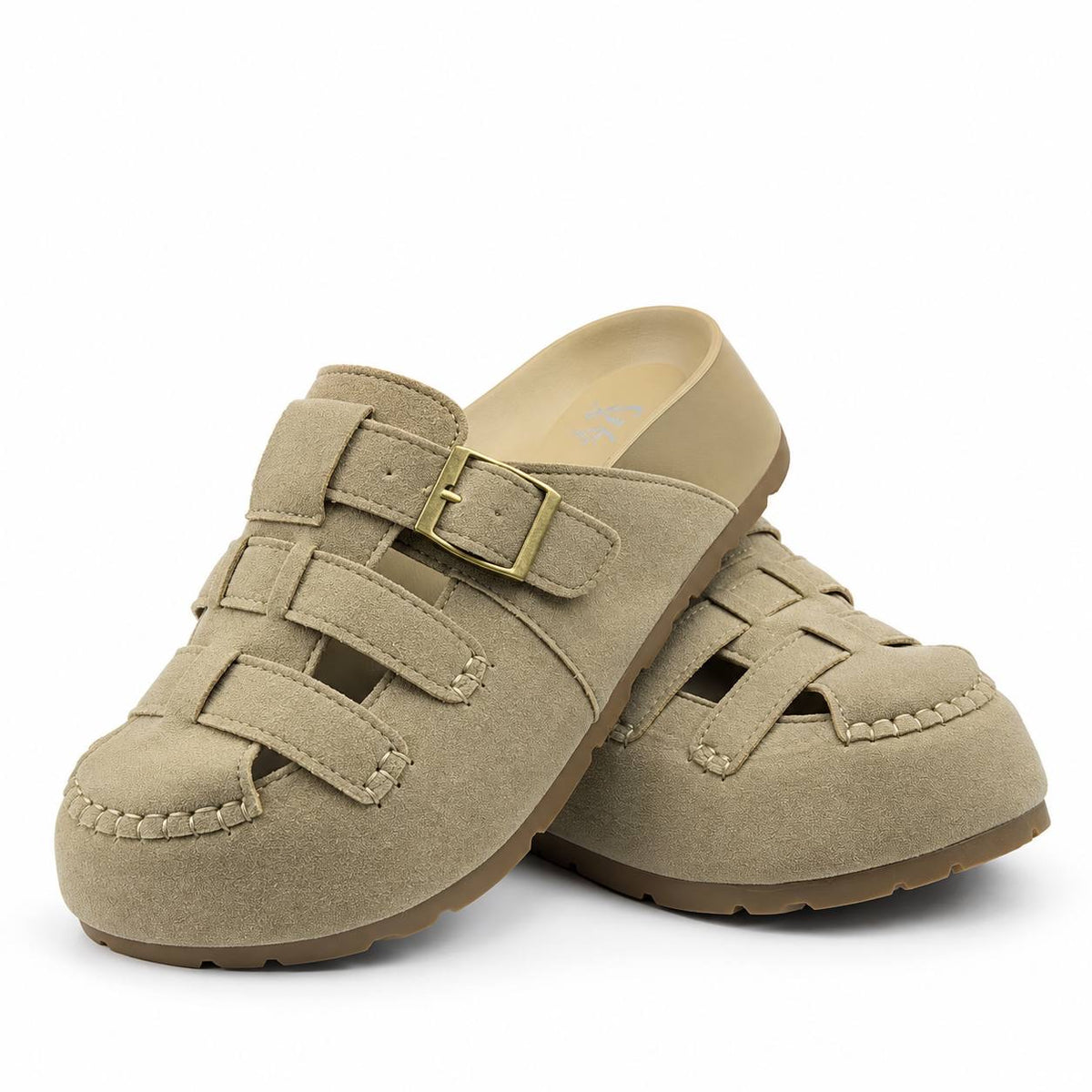 Suede Buckle Clog Sandal | GZ527