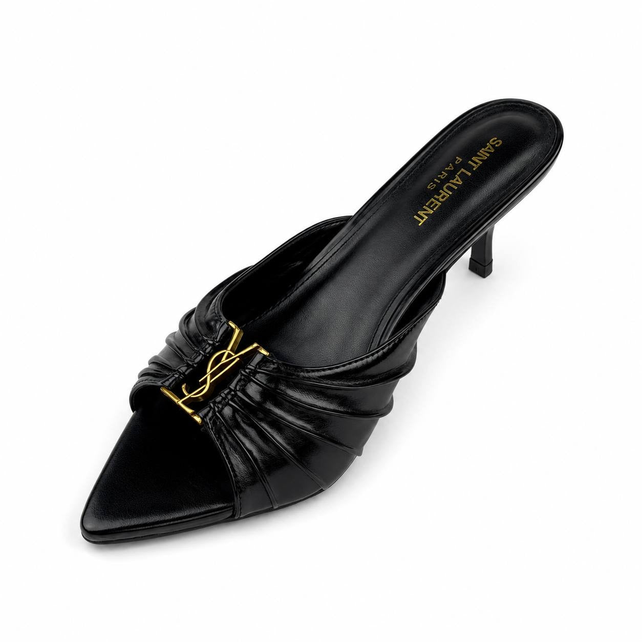 Saint Laurent YSL-Style Patent Mule Heels 5