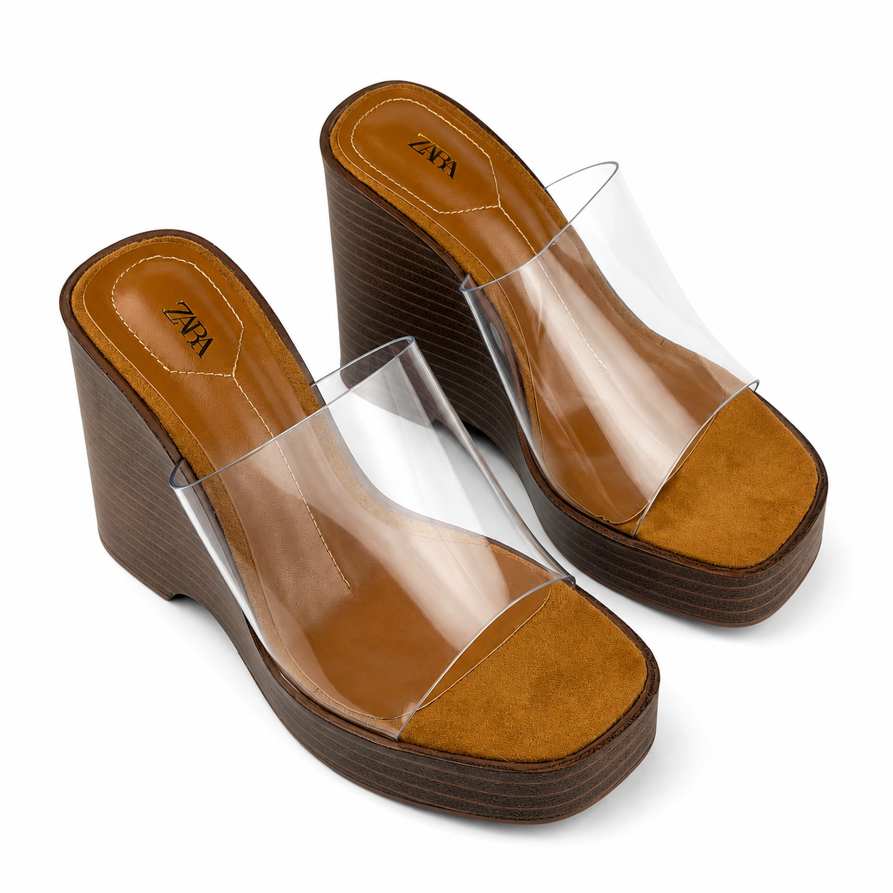 Zara Leopard Print Wedge Mules50