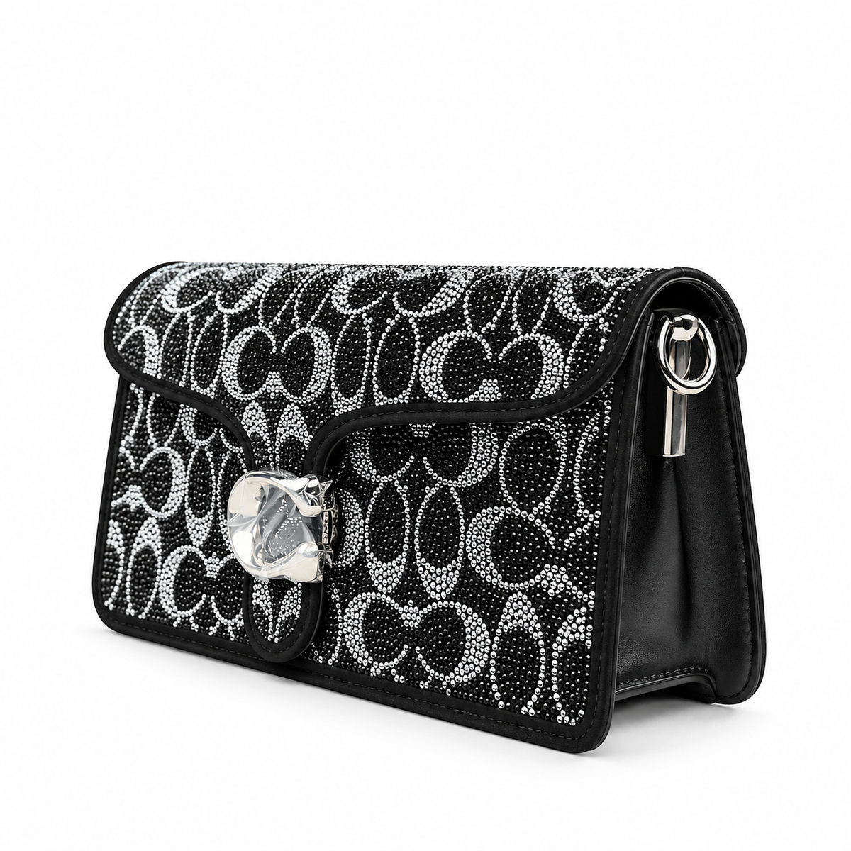 coach bag black & silver 1421