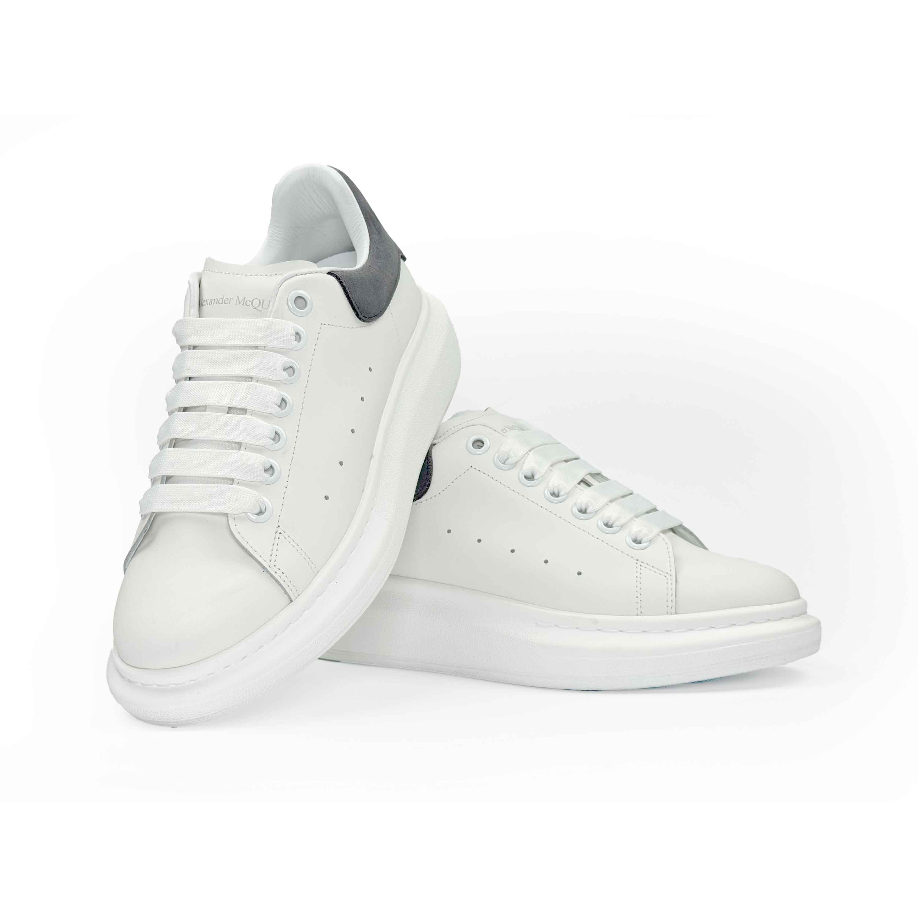 Alexander McQueen White Leather Light Grey