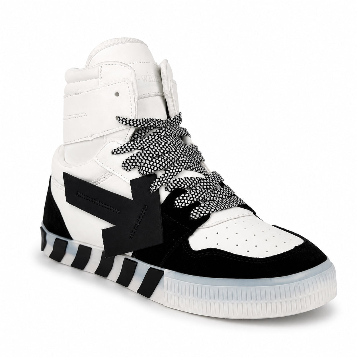 Off-White Vulcanized High-Top Sneakers – White & Black