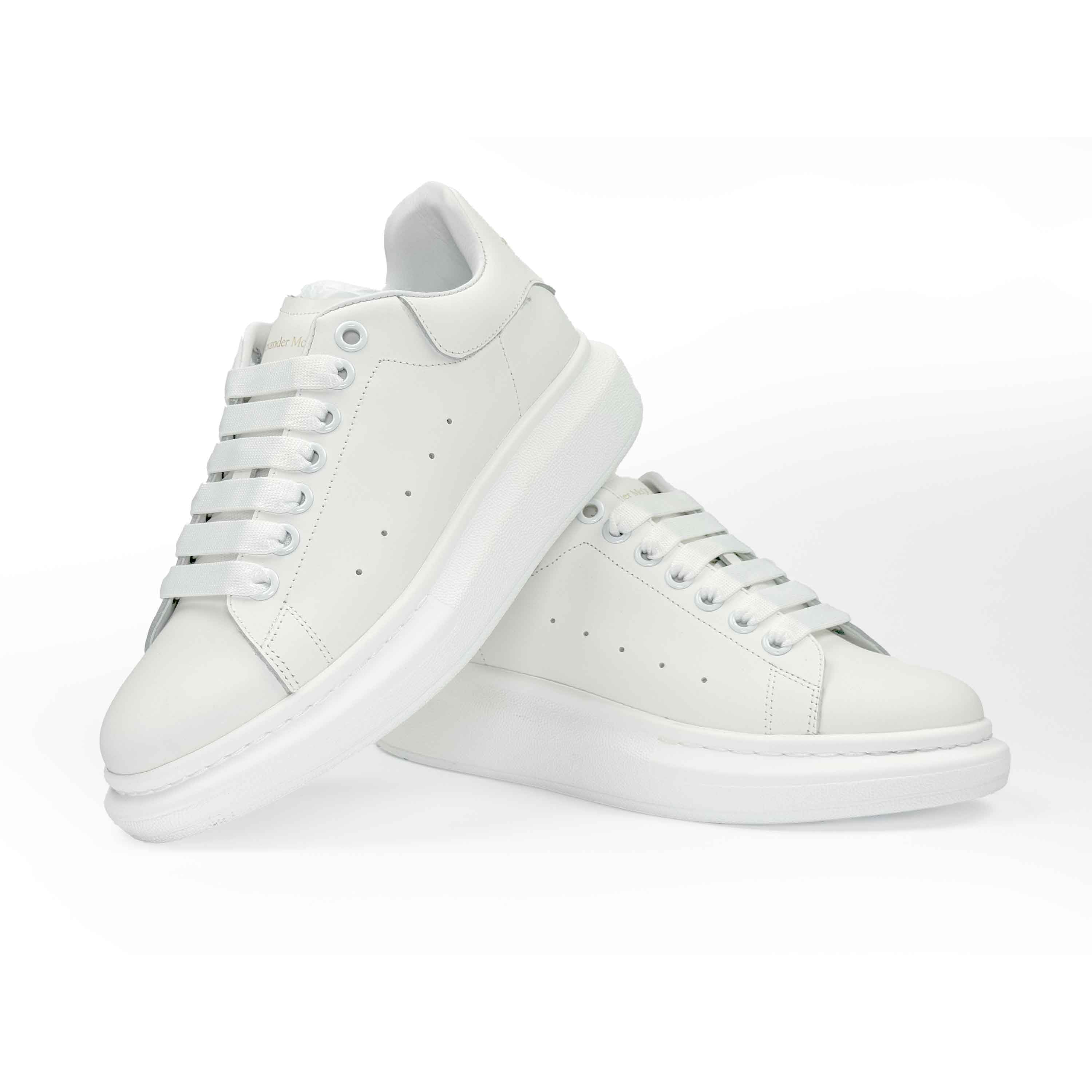 ALEXANDER MCQUEEN Oversized white leather sneakers