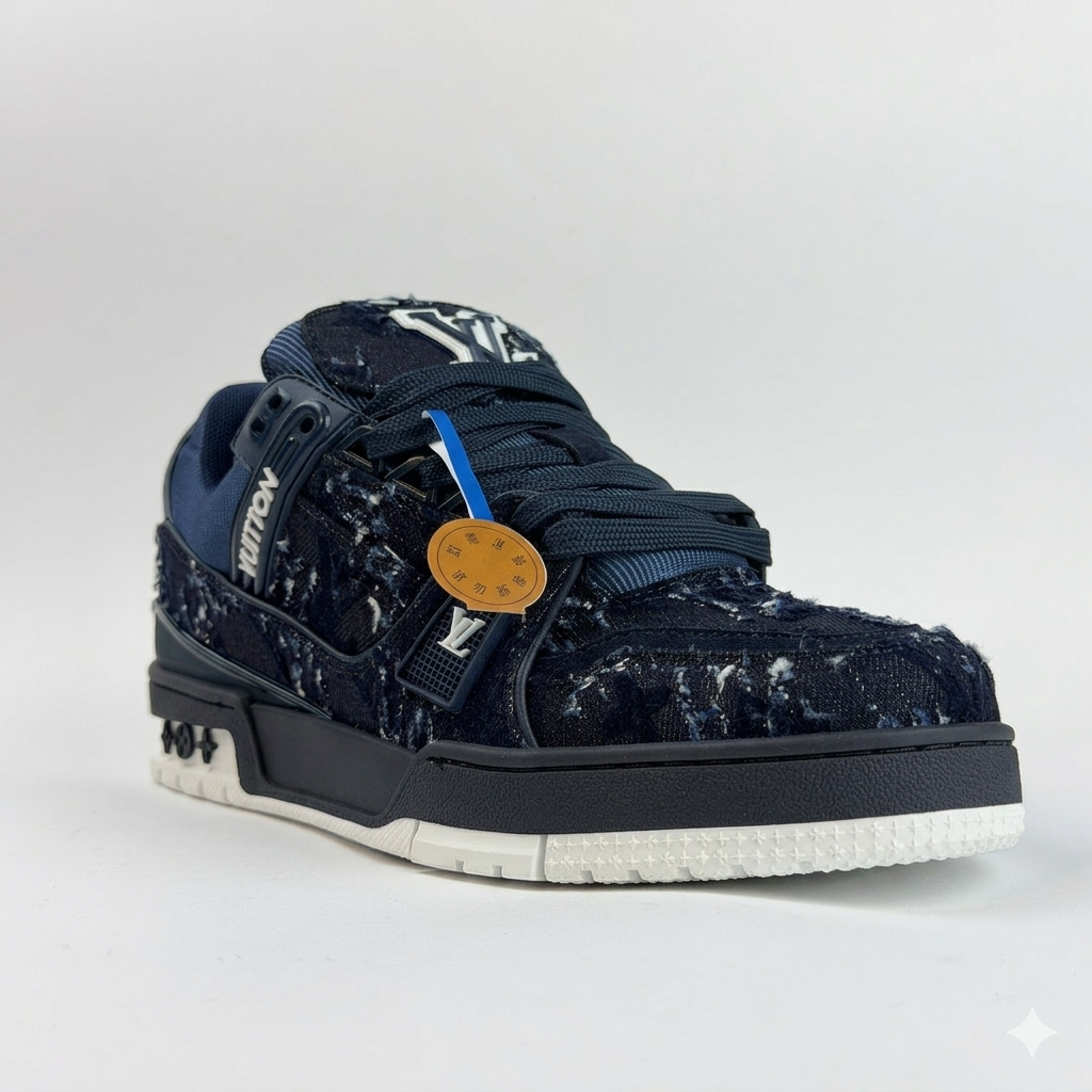 Louis Vuitton LV Trainer Sneaker – Monogram Denim 'Blue/Black' Edition