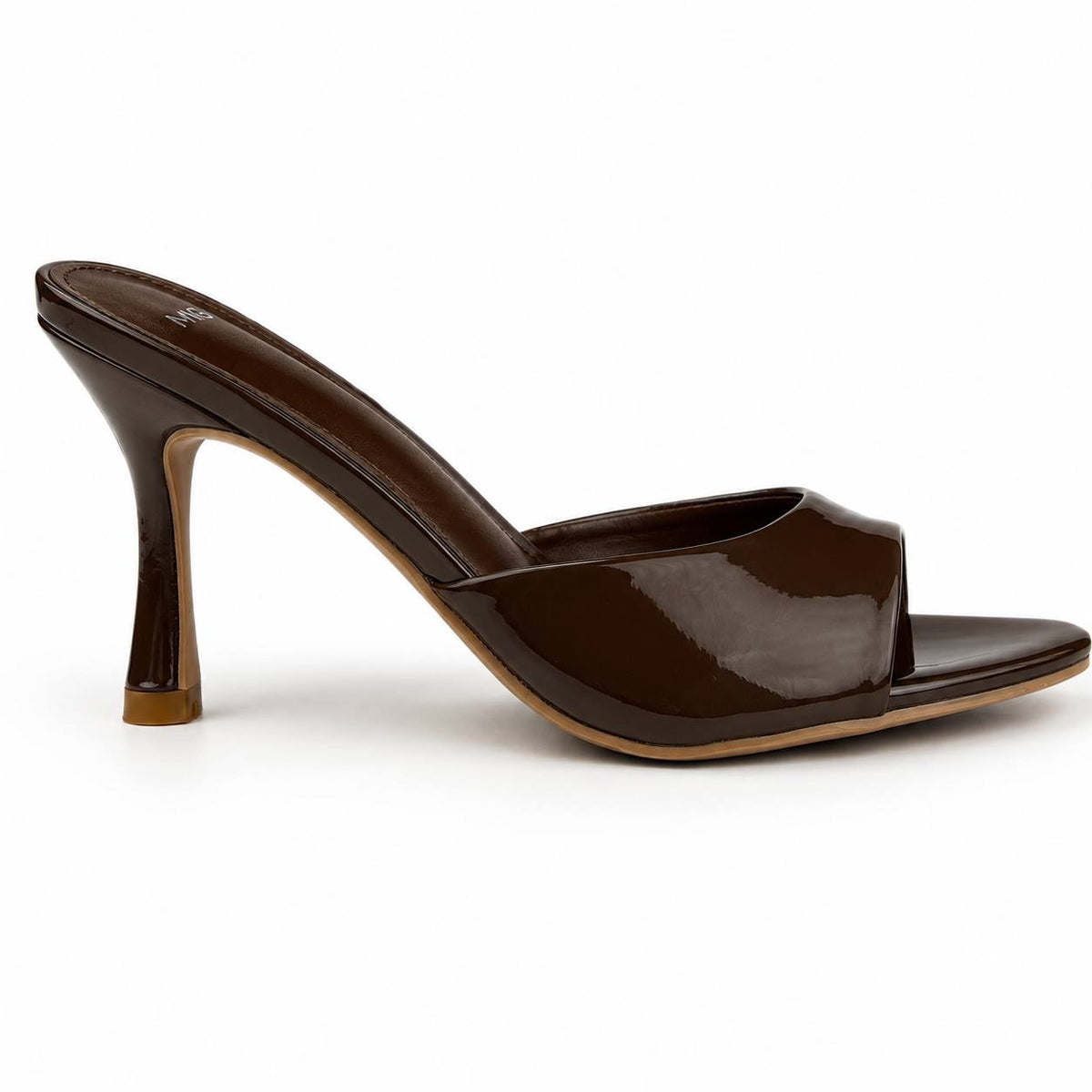 MNG Glossy Heeled Mules 1