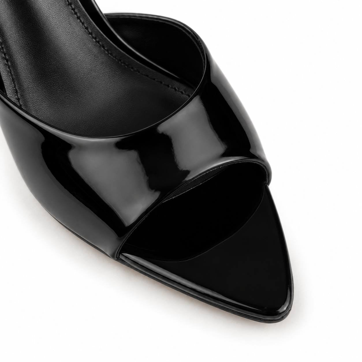 MNG Glossy Heeled Mules 1