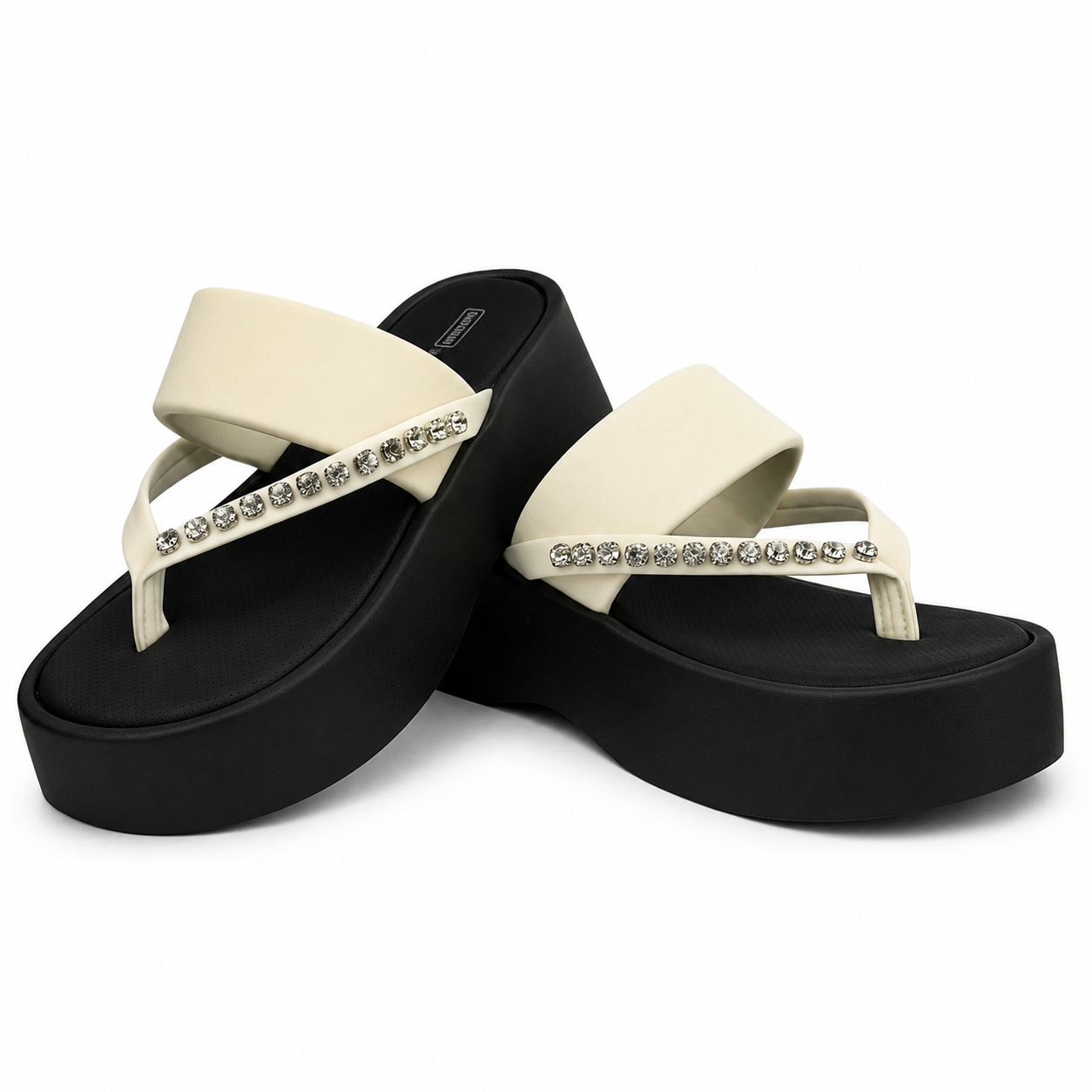 Slipper 189 – Off White / Black