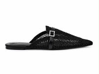 Women’s Woven Pointed-Toe Mule Flats – Black 38