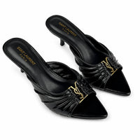 Saint Laurent YSL-Style Patent Mule Heels 5