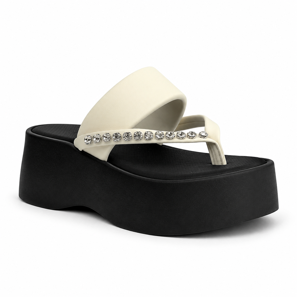 Slipper 189 – Off White / Black