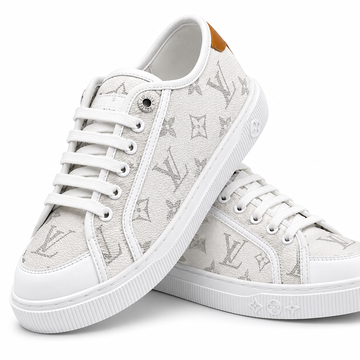 Louis Vuitton Monogram Eclipse Court Sneaker – White/Grey