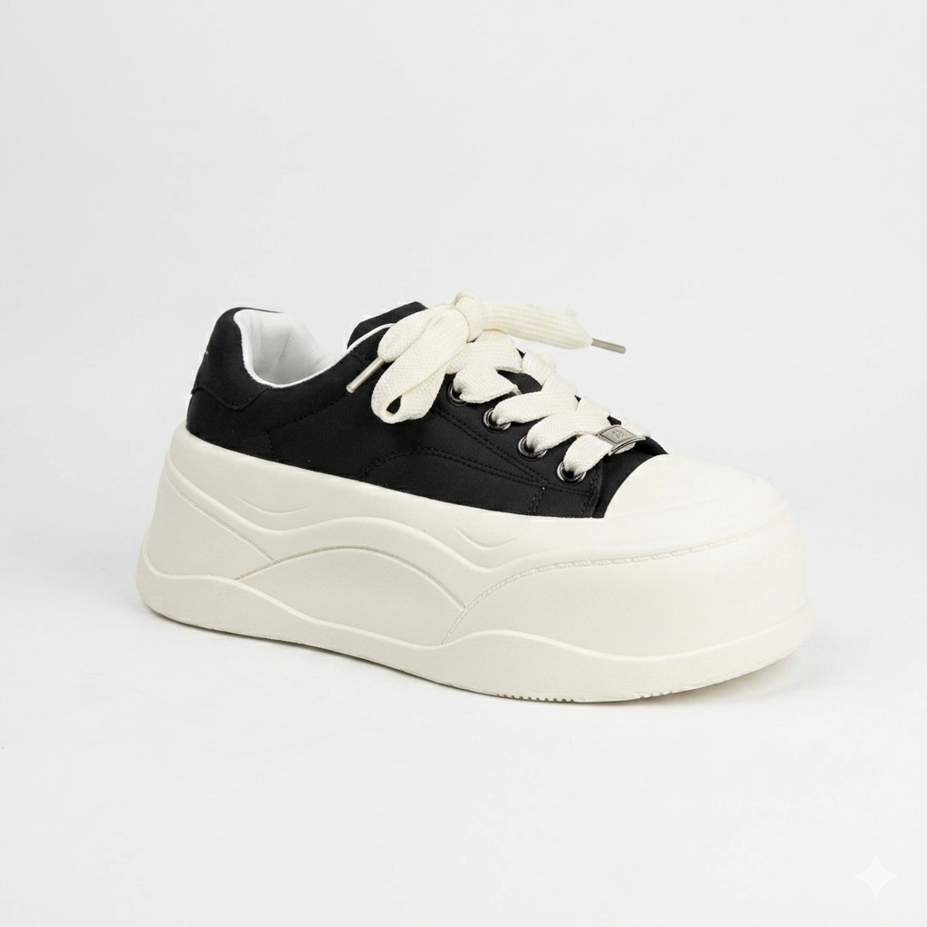 MonoLift Platform Black & Cream Sneaker