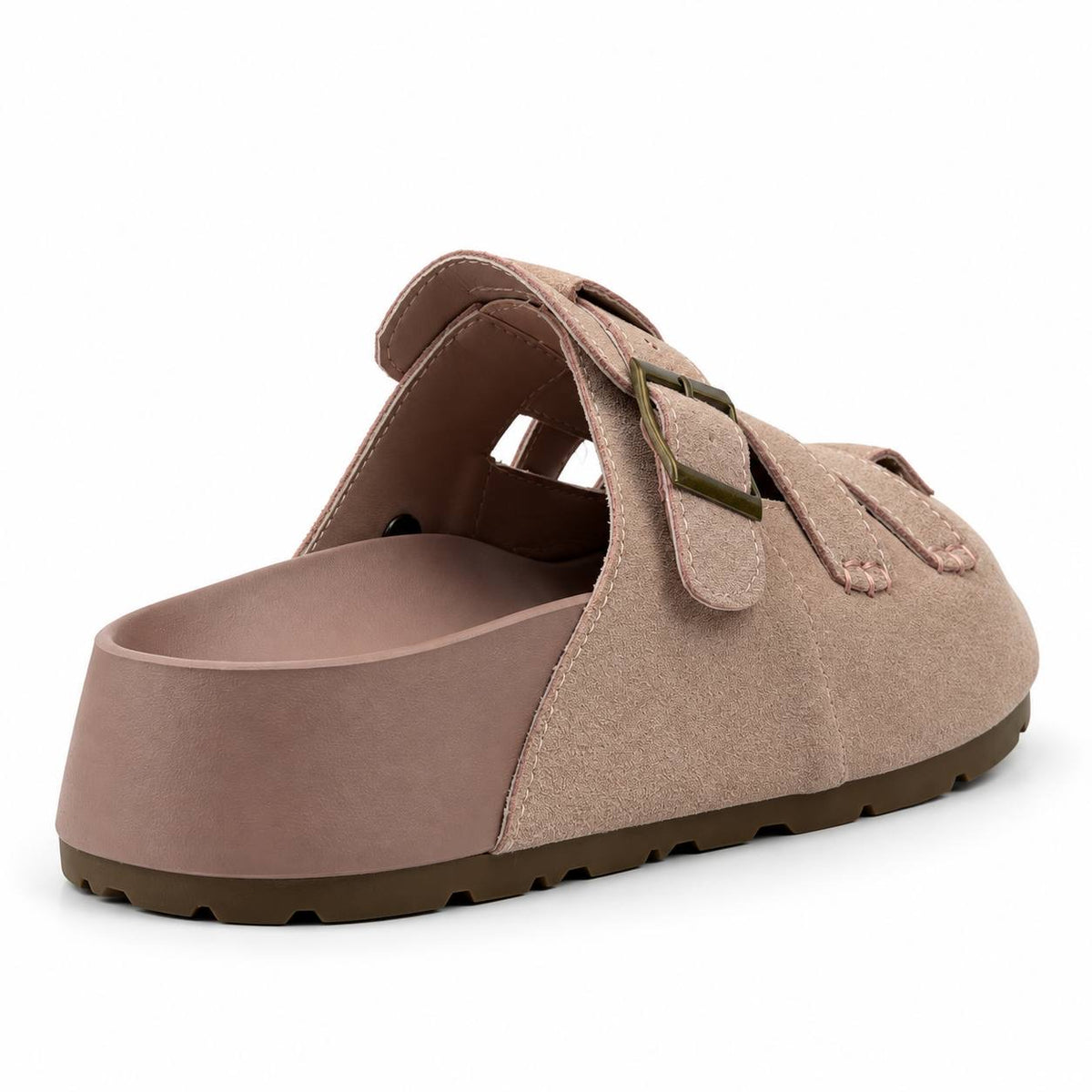 Suede Buckle Clog Sandal gz 527
