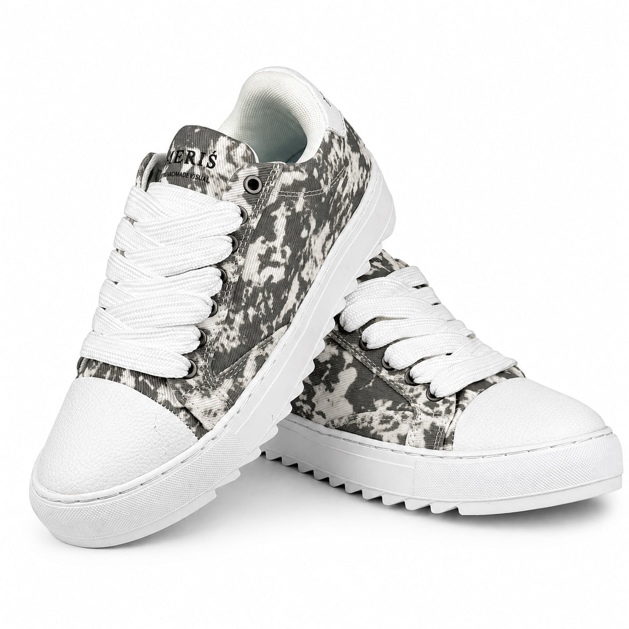 Numeris Low-Top Platform Sneaker – Grey & White