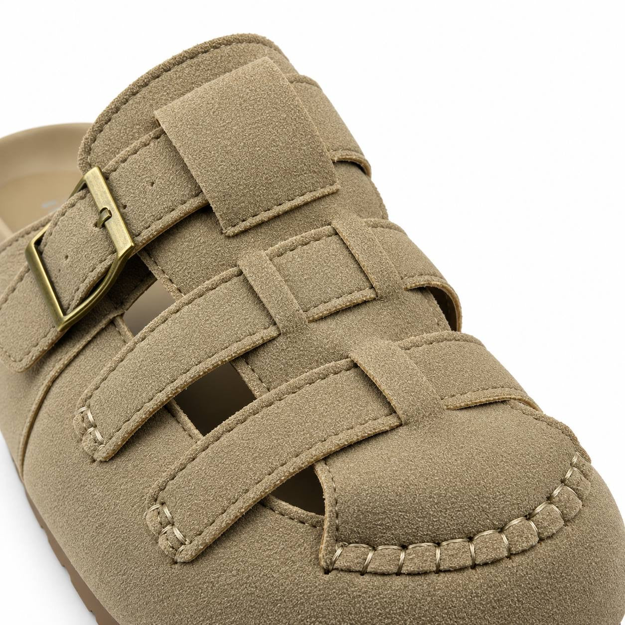 Suede Buckle Clog Sandal | GZ527