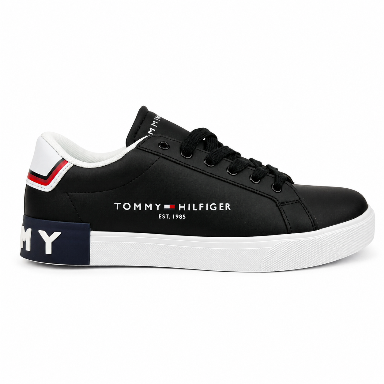Tommy Hilfiger Essential Side Logo Sneaker – Black/White