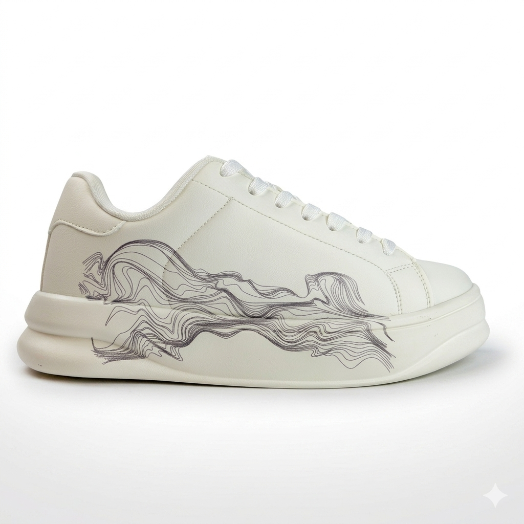 ZARA Contrast Line Art Sneakers