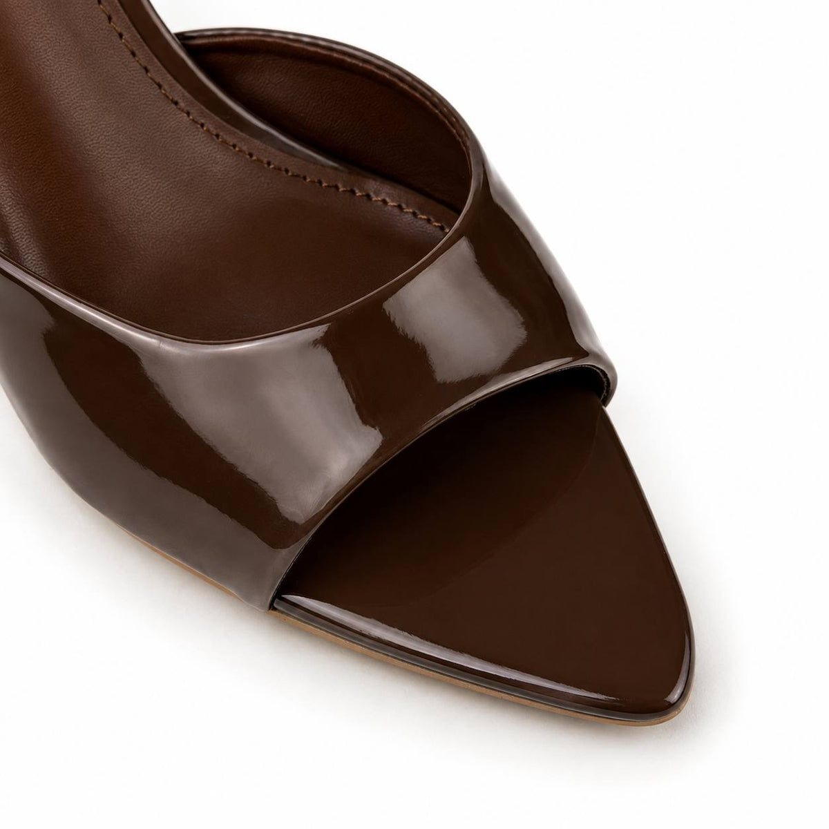 MNG Glossy Heeled Mules 1
